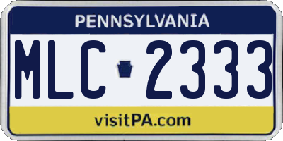 PA license plate MLC2333