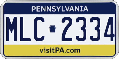 PA license plate MLC2334