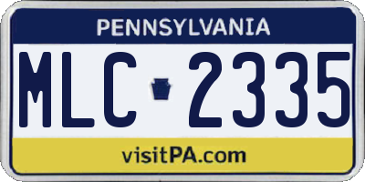 PA license plate MLC2335