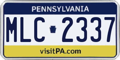 PA license plate MLC2337