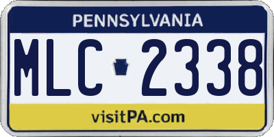 PA license plate MLC2338