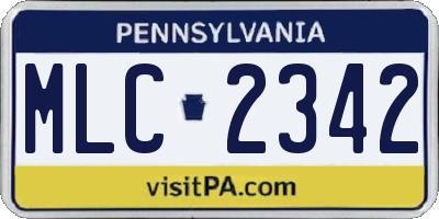 PA license plate MLC2342