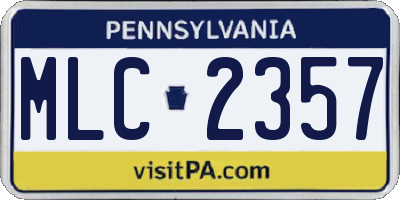 PA license plate MLC2357
