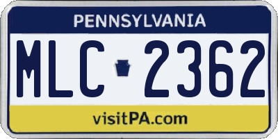 PA license plate MLC2362