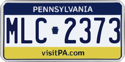 PA license plate MLC2373