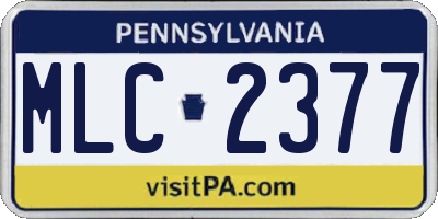 PA license plate MLC2377