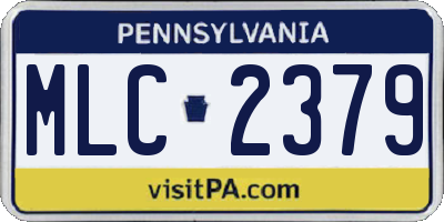 PA license plate MLC2379