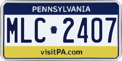 PA license plate MLC2407