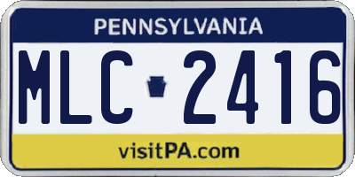 PA license plate MLC2416