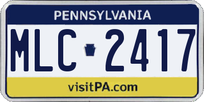 PA license plate MLC2417