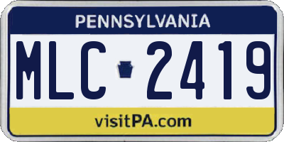 PA license plate MLC2419