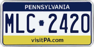 PA license plate MLC2420