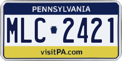 PA license plate MLC2421
