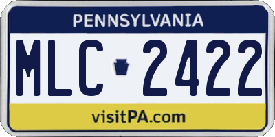 PA license plate MLC2422