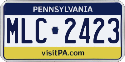 PA license plate MLC2423
