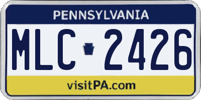 PA license plate MLC2426