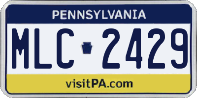PA license plate MLC2429