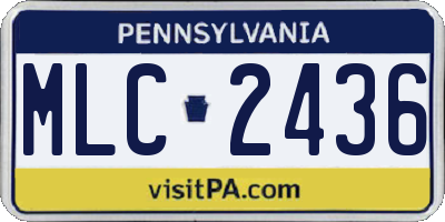 PA license plate MLC2436