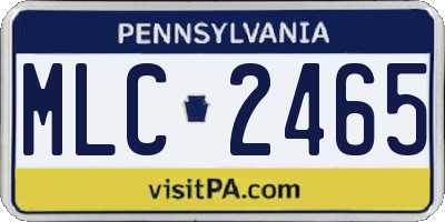 PA license plate MLC2465