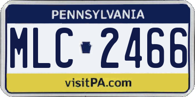 PA license plate MLC2466