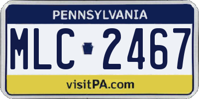 PA license plate MLC2467