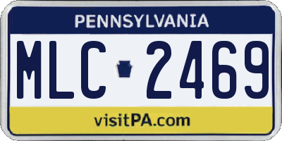PA license plate MLC2469