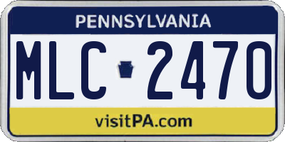 PA license plate MLC2470