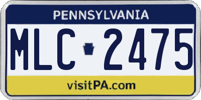 PA license plate MLC2475