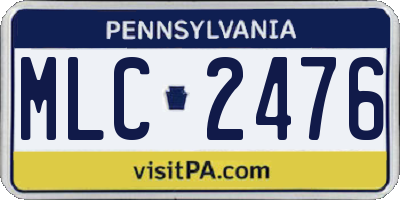 PA license plate MLC2476
