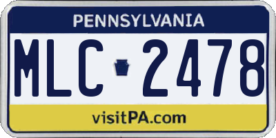 PA license plate MLC2478