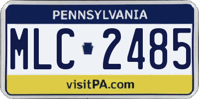 PA license plate MLC2485