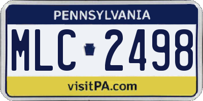 PA license plate MLC2498