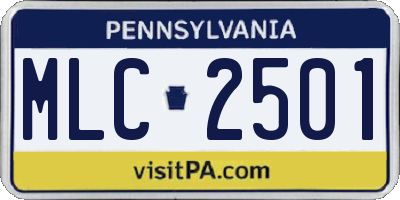 PA license plate MLC2501