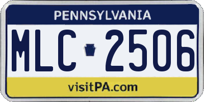 PA license plate MLC2506