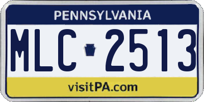PA license plate MLC2513