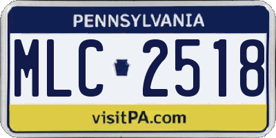 PA license plate MLC2518