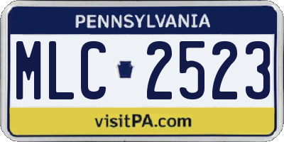 PA license plate MLC2523