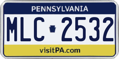 PA license plate MLC2532