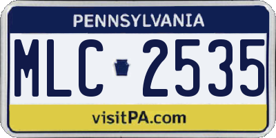PA license plate MLC2535