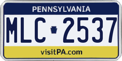 PA license plate MLC2537