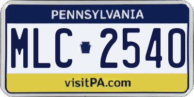PA license plate MLC2540