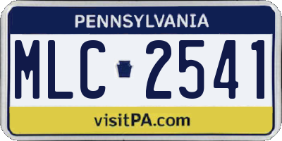 PA license plate MLC2541
