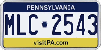PA license plate MLC2543