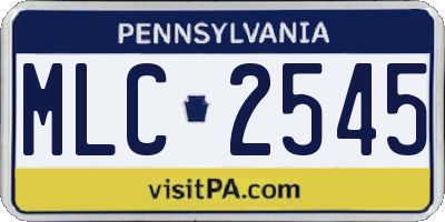 PA license plate MLC2545