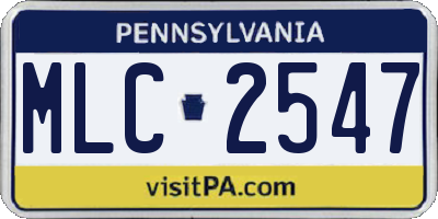 PA license plate MLC2547