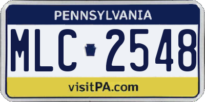 PA license plate MLC2548