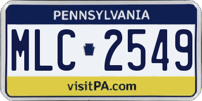 PA license plate MLC2549