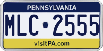 PA license plate MLC2555