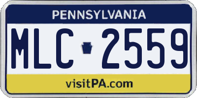 PA license plate MLC2559