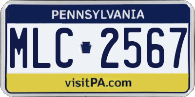 PA license plate MLC2567